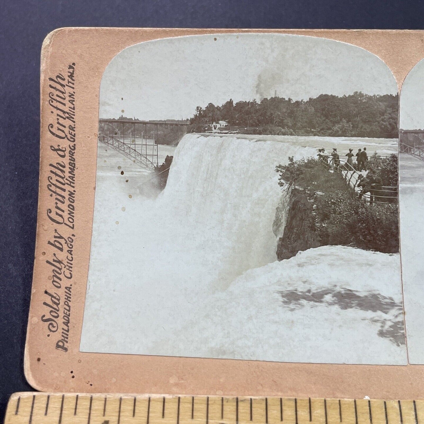 Antique 1890s Niagara Falls Spring Heavy Rains NY Stereoview Photo Card P3867