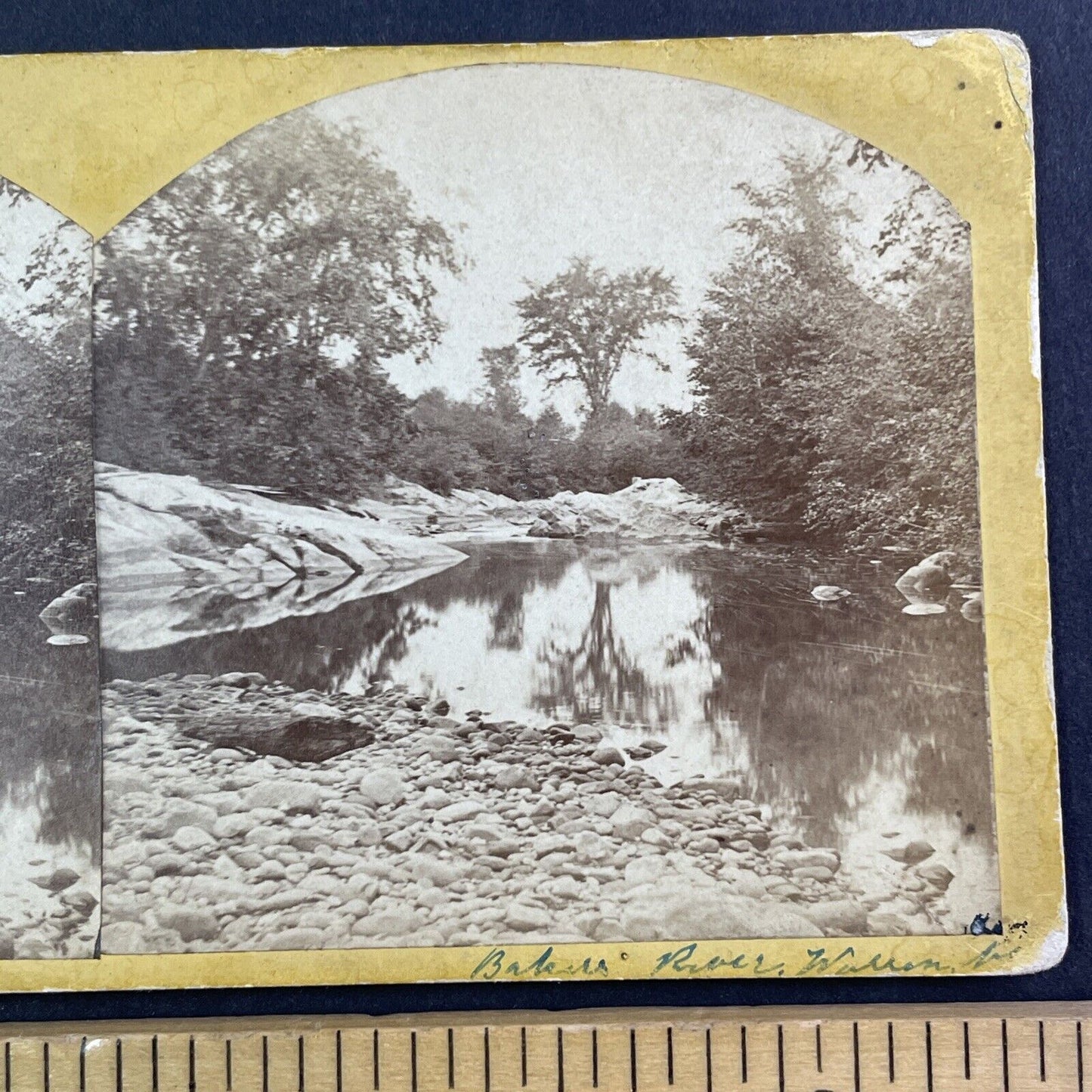 Baker River Warren New Hampshire Stereoview A.F. Clough Antique c1860s Y891