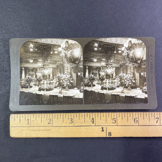 President Roosevelt State Dinner Stereoview Washington D.C. Antique c1902 Y406