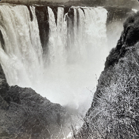 Antique 1910s Victoria Falls Zimbabwe Africa Stereoview Photo Card V2890