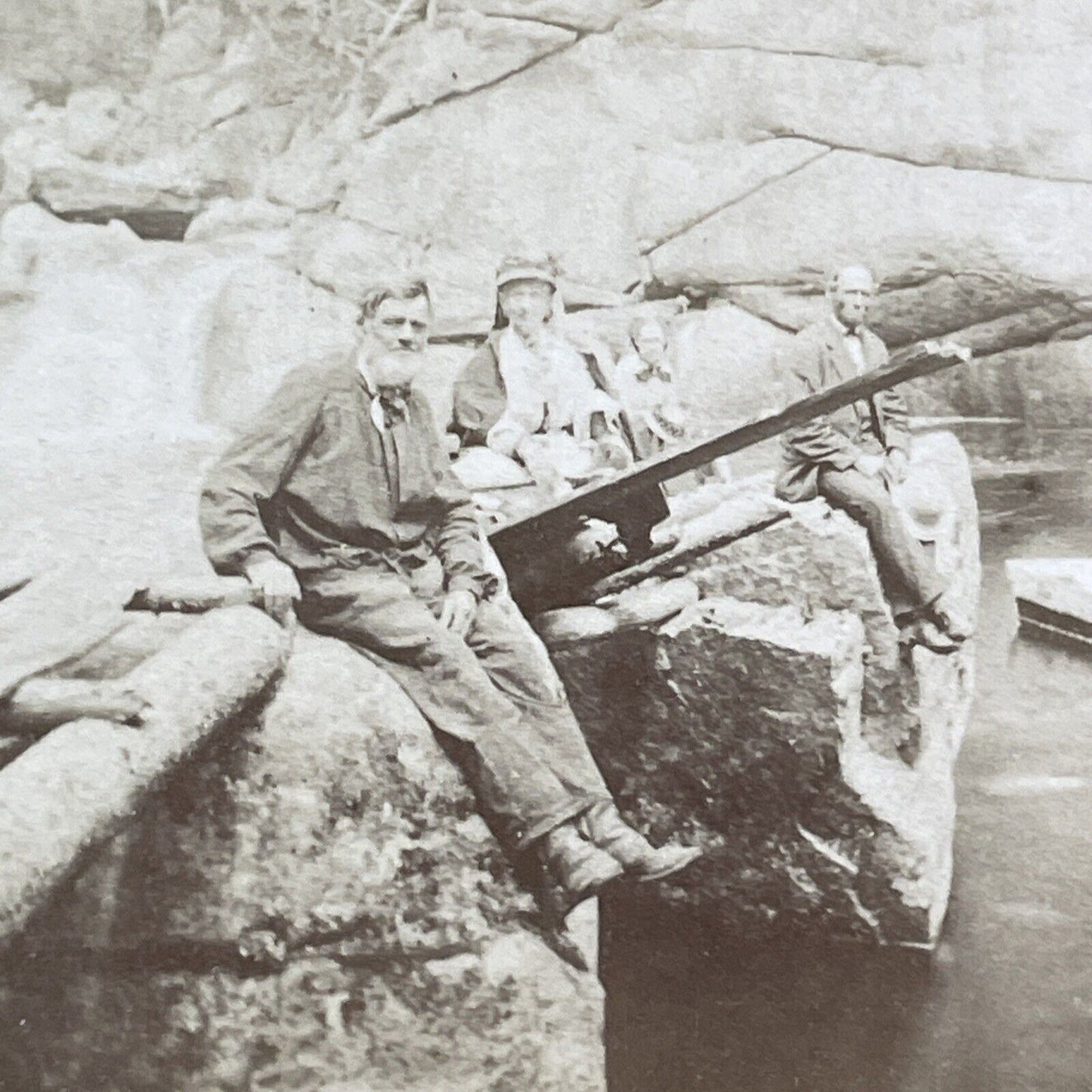 Professor John Merrill Franconia Notch New Hampshire Stereoview c1870s Y904