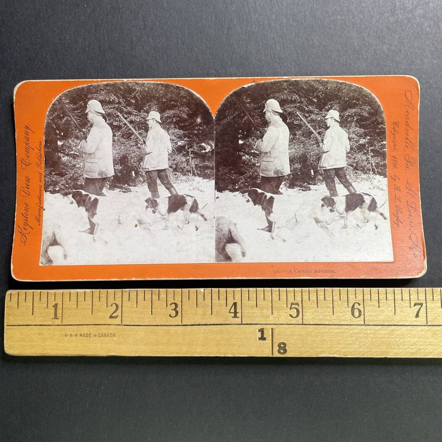 Antique 1898 English Fox Hunting With Dogs Stereoview Photo Card P1660