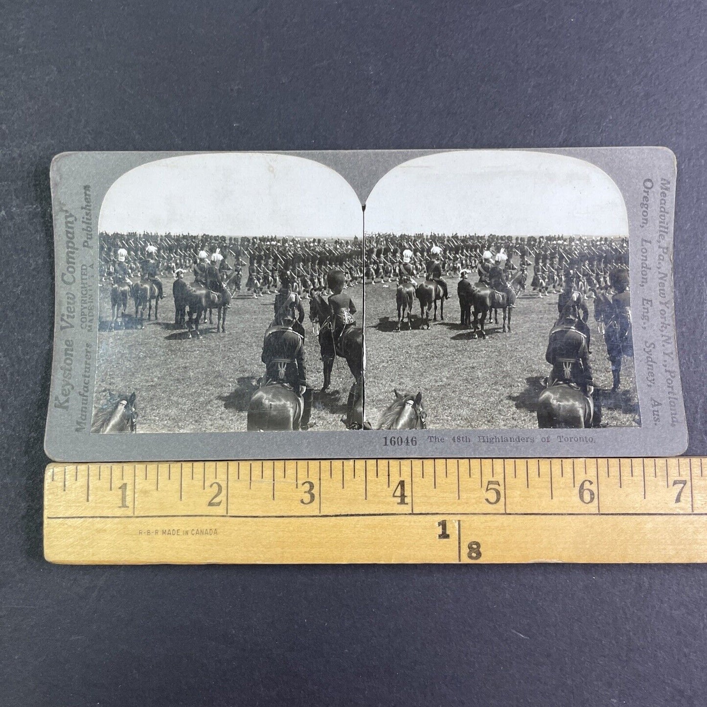 48th Highlanders Infantry Toronto Canada Stereoview Antique c1918 X3131