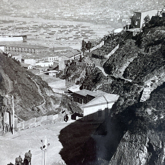 Antique 1910s Valparaiso City Chile South America Stereoview Photo Card P3762