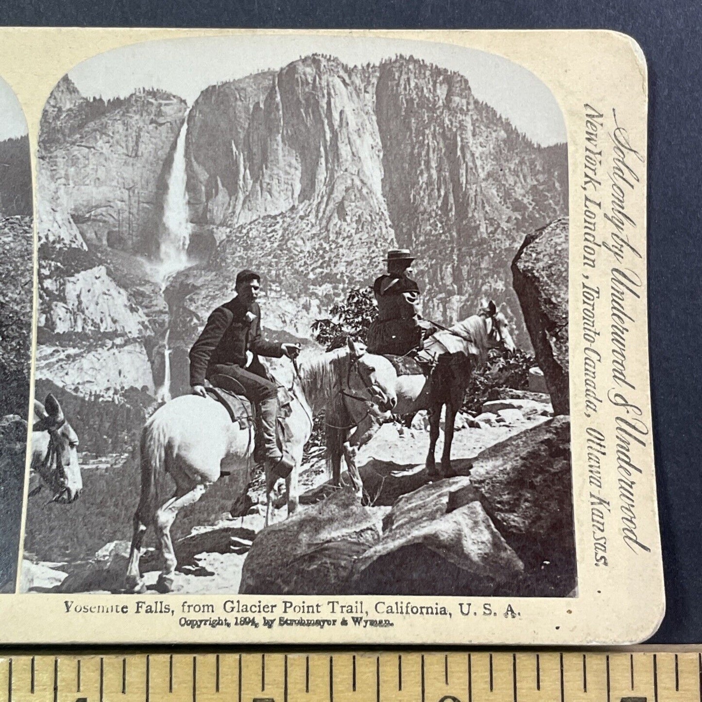 Glacier Point Road Yosemite California Stereoview Antique c1894 Y529