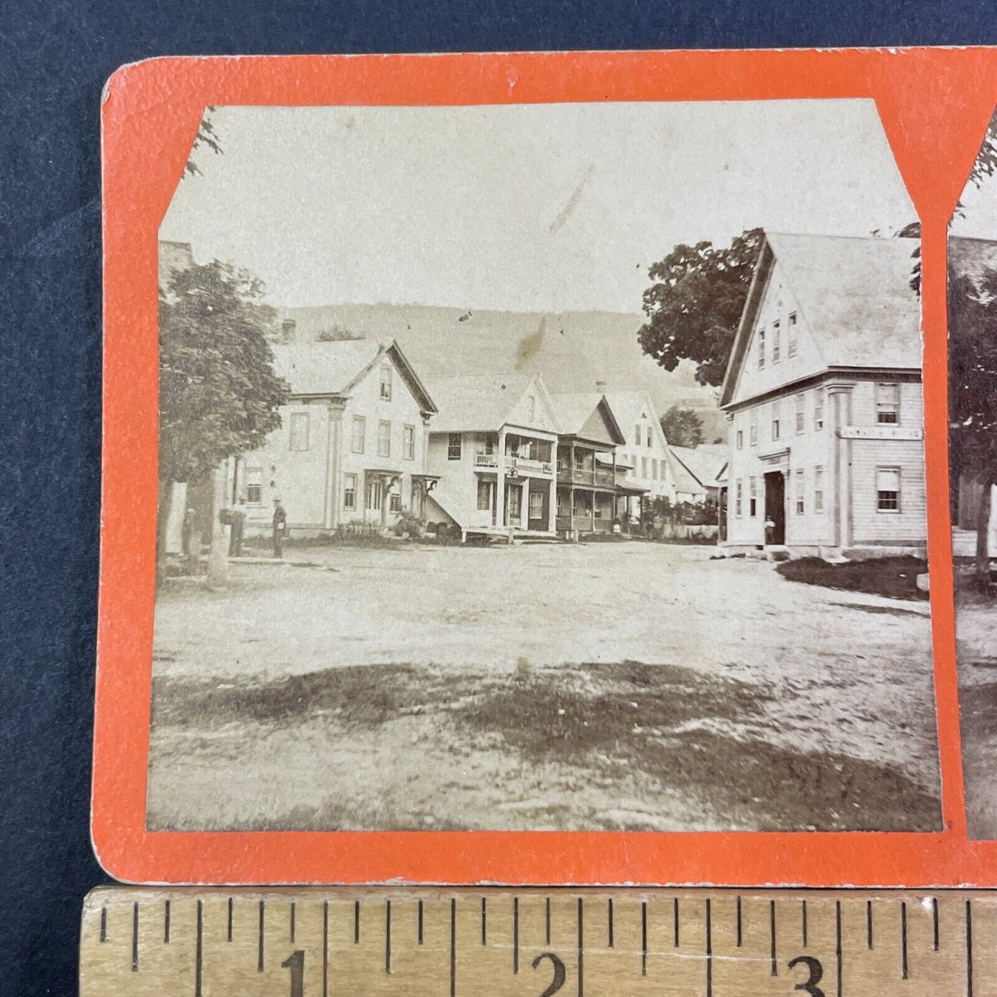 South Main Street Jamaica Vermont Stereoview Antique c1865 X1573