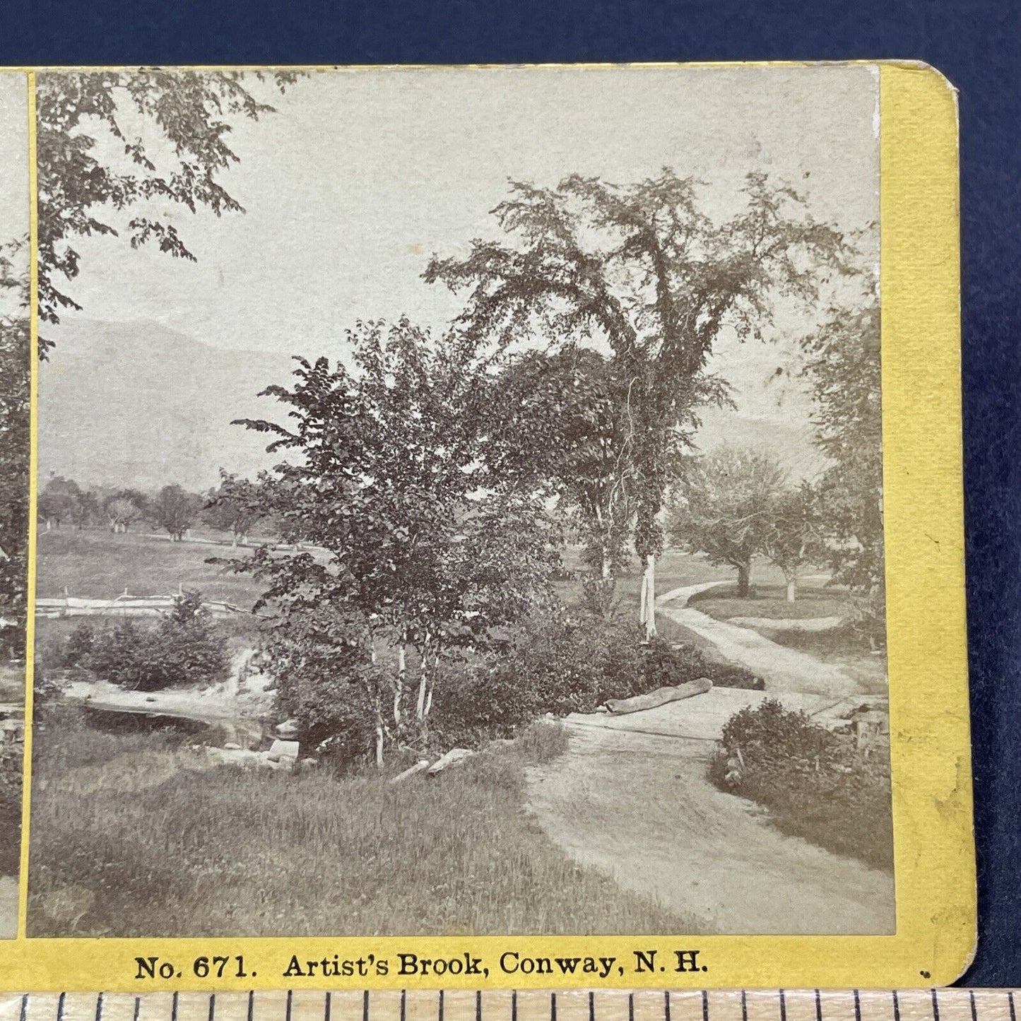 Antique 1870s Roadway In North Conway NH Stereoview Photo Card V2020