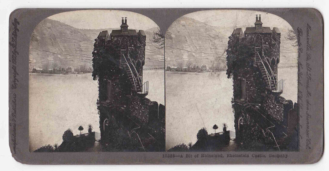 Antique 1902 Castle Rheinstein, Rhine View, Trechtingshausen Photo Card P091