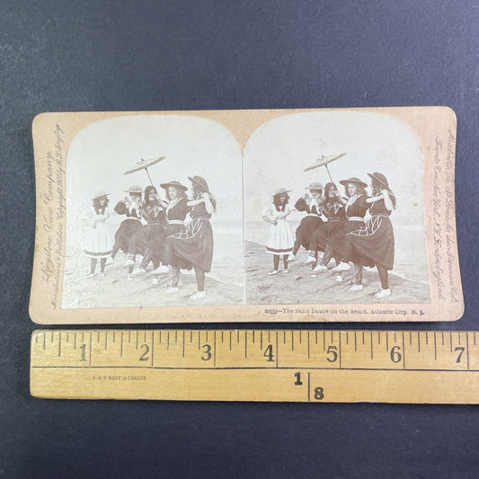 Women in Swimsuits Atlantic City New Jersey Stereoview Antique c1900 X4124