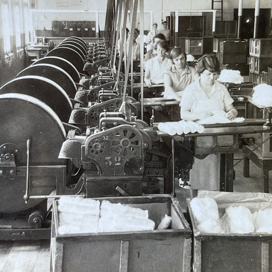 Antique 1918 Manchester Connecticut Silk Factory Stereoview Photo Card P3073