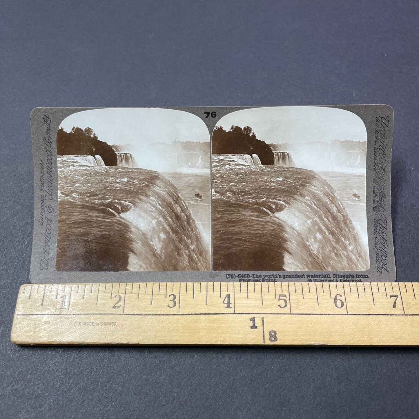 Antique 1890s The Top Of Niagara Falls Waterfall NY Stereoview Photo Card V2159