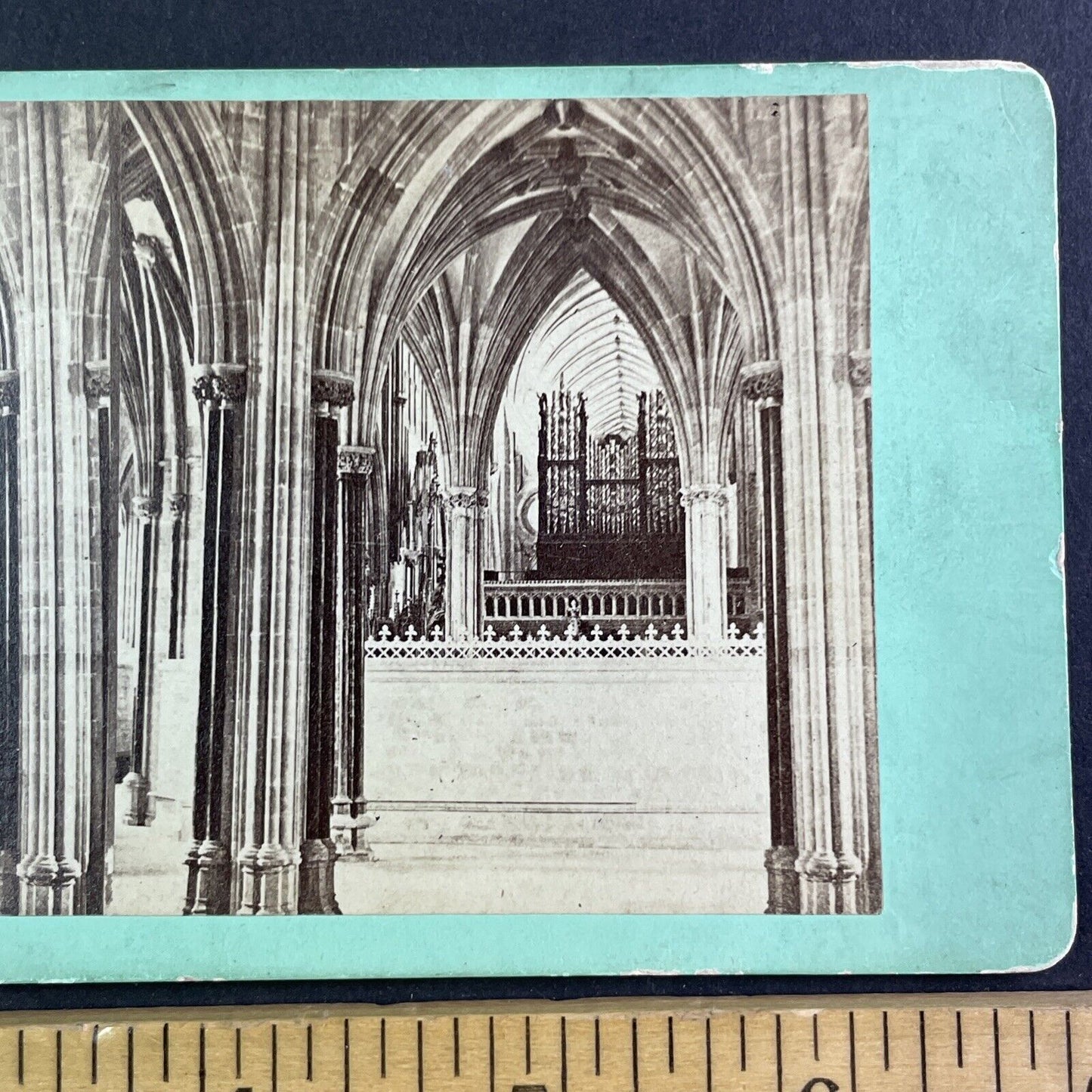 Wells Cathedral Church Somerset England UK Stereoview Antique c1855 X3704