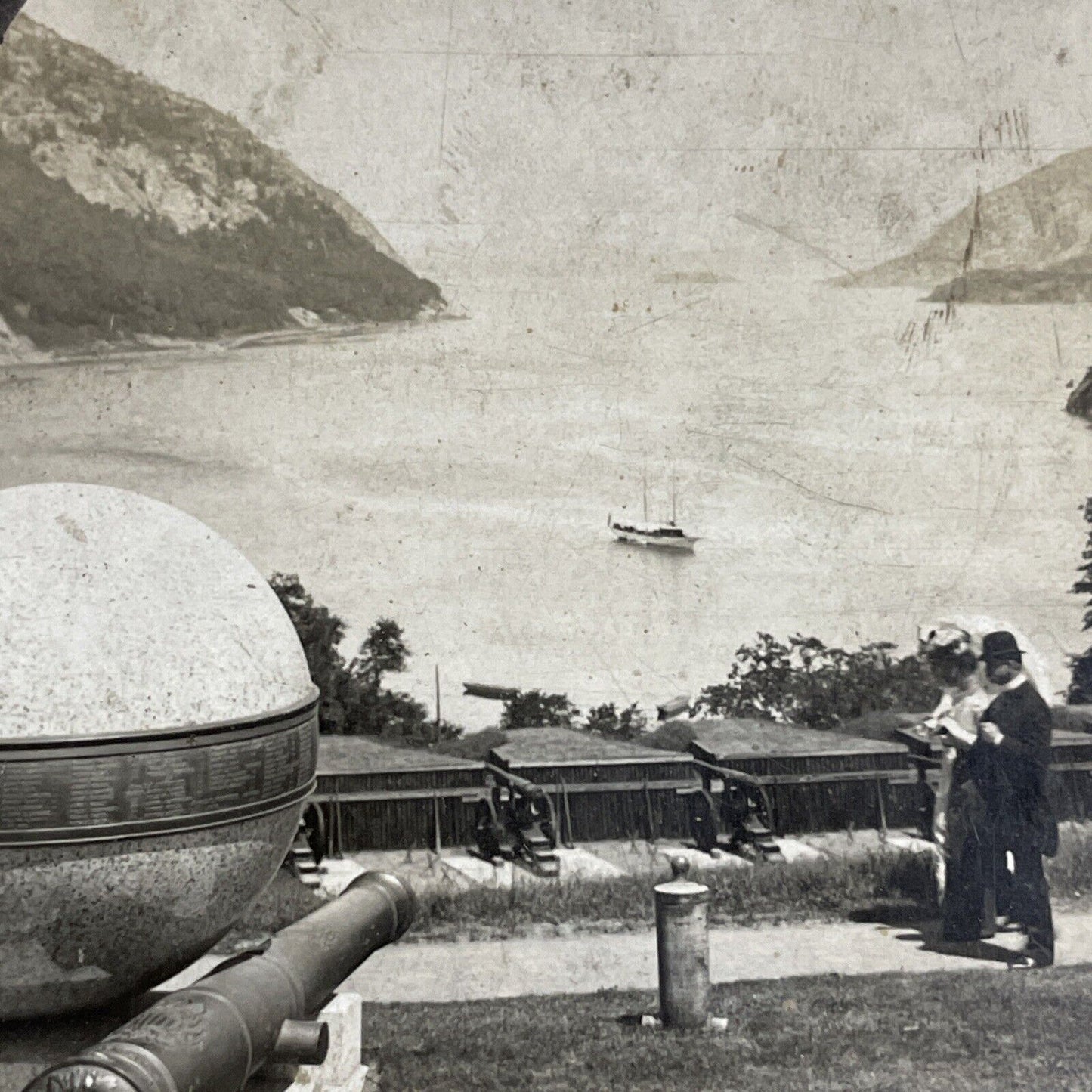 Antique 1909 West Point Armament New York Stereoview Photo Card P4308