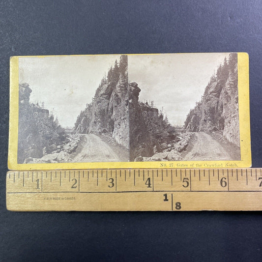 Crawford House NH Stereoview Photo Card BW Kilburn Antique c1870 X1202