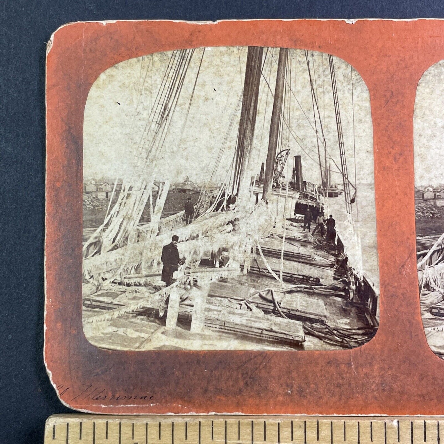 Newburyport MA Tidal Gale Storm Damage Stereoview Antique c1880 X1532