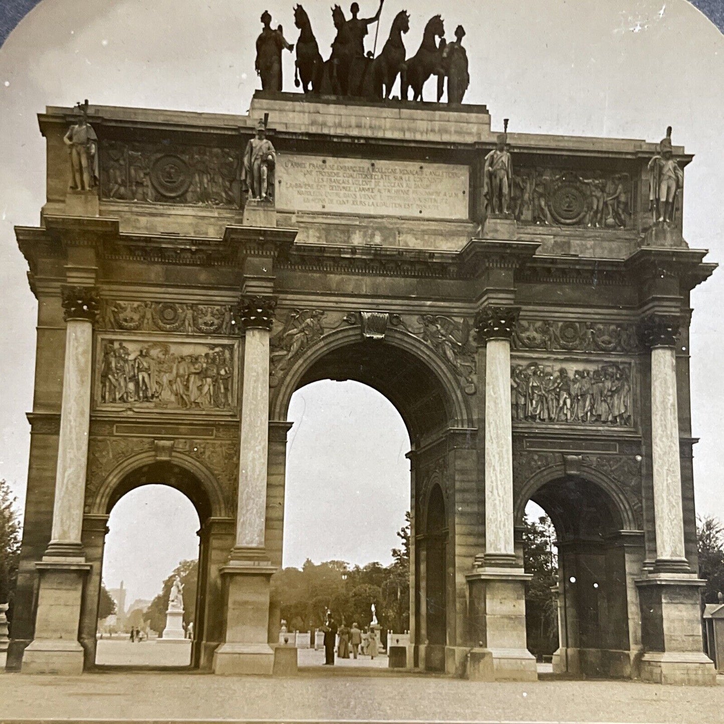 Antique 1896 The Arc De Triomphe Paris France Stereoview Photo Card P5144