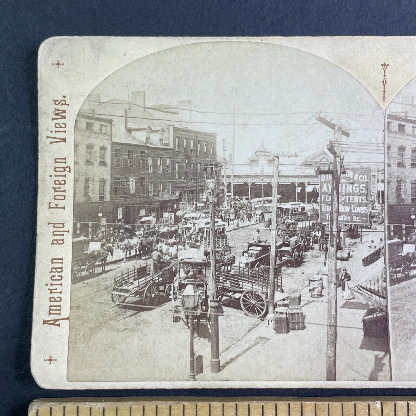 Street Scene Philadelphia Stereoview Griffith & Griffith Antique c1884 X3871