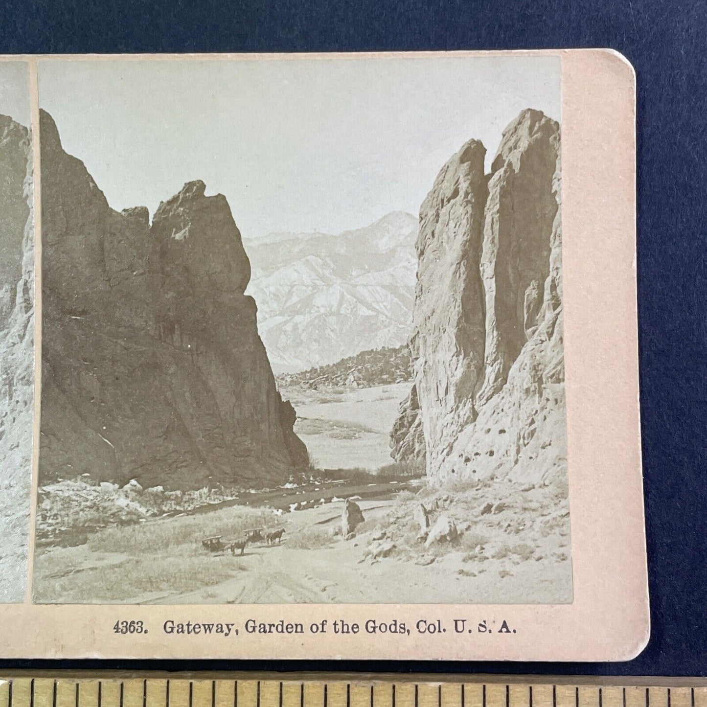 Garden Of The Gods Gateway Colorado Stereoview BW Kilburn Antique c1885 X3653