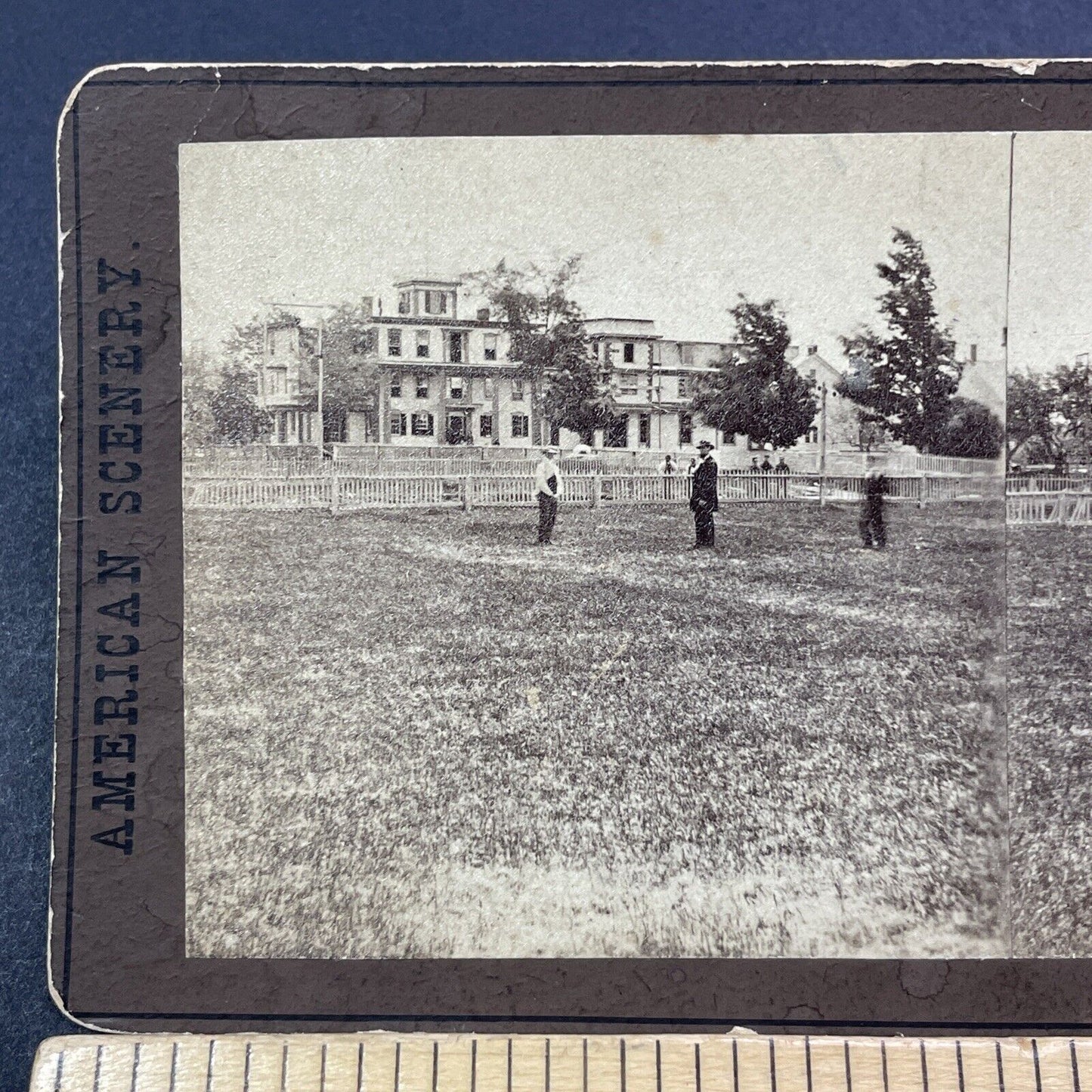Antique 1870s Manchester NH Police Training Stereoview Photo Card V1939