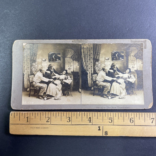 Woman Drinks To Much Wine Stereoview Antique c1880s Y1304