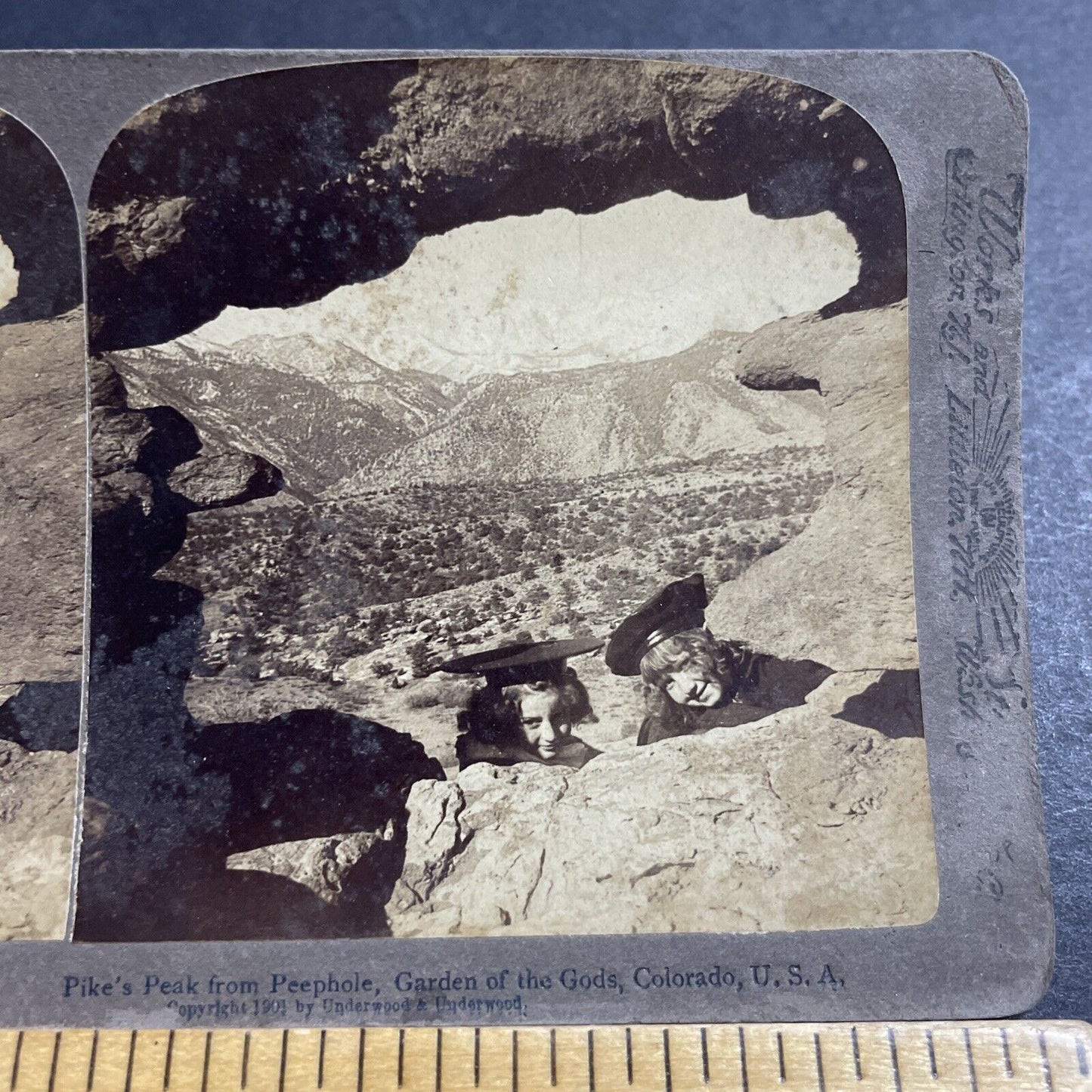 Antique 1901 Pikes Peak Garden Of Gods Colorado Stereoview Photo Card P4962