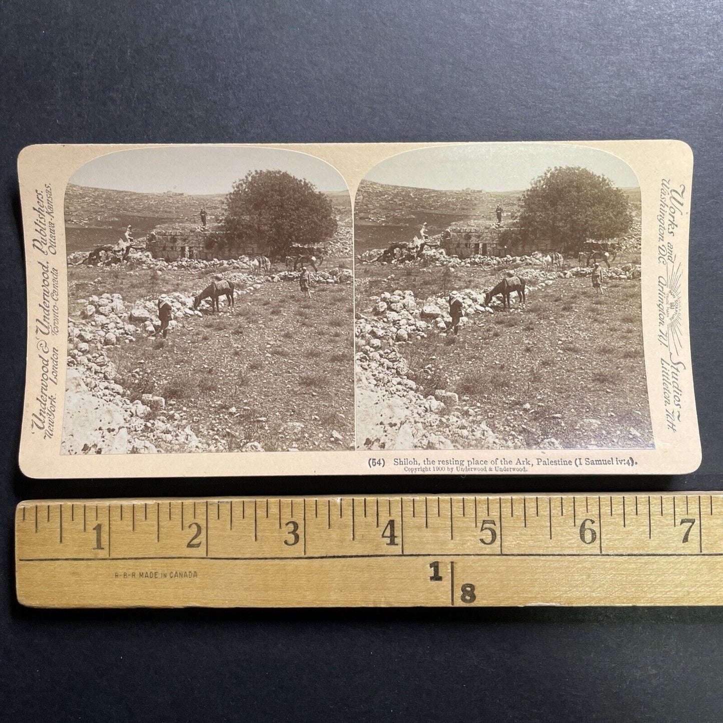 Antique 1900 Stone House In Shiloh Israel Palestine Stereoview Photo Card P1375