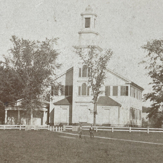 Antique 1860s Church In Hanover New Hampshire Stereoview Photo Card V2055