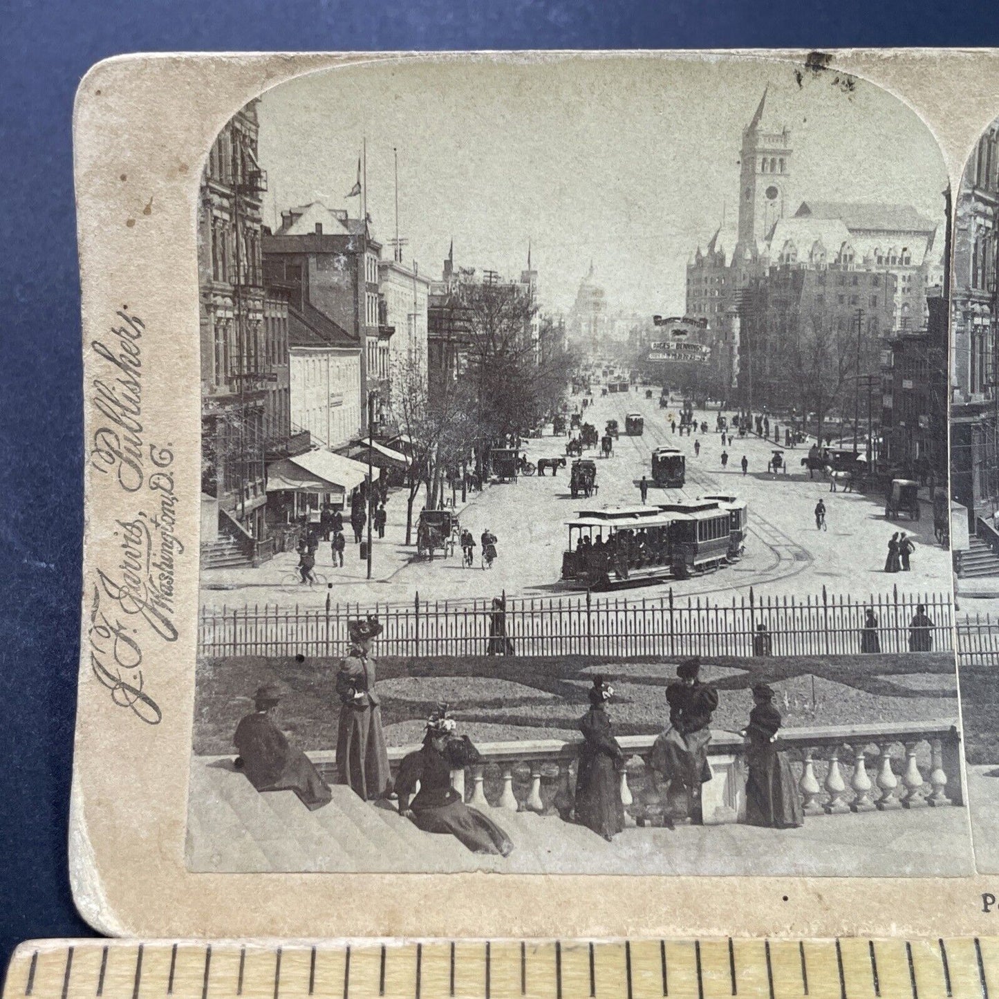 Antique 1897 Pennsylvania Avenue Washington DC Stereoview Photo Card P3947