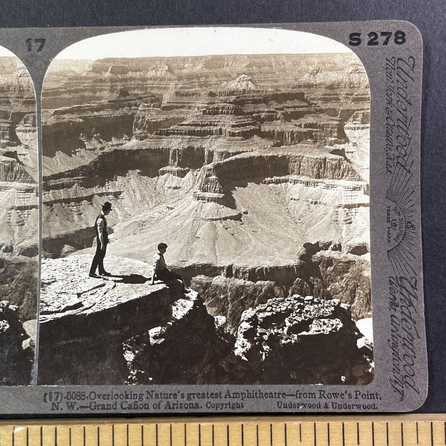 Rowe's Point Arizona Stereoview The Grand Canyon Antique c1897 Y538