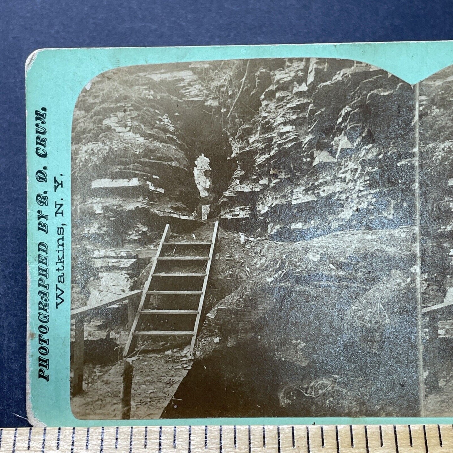 Antique 1860s Havana Glen Watkins Glen New York Stereoview Photo Card P2284