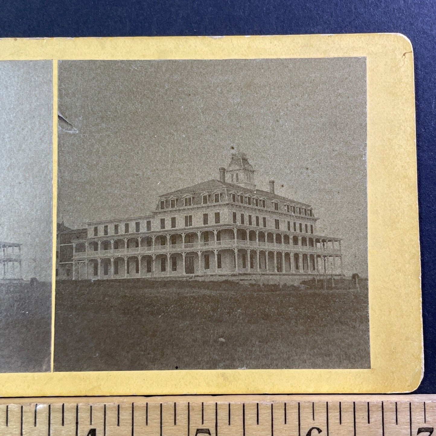 Island Ledge House Stereoview Well's Beach Maine AP Munger Antique c1870 X997