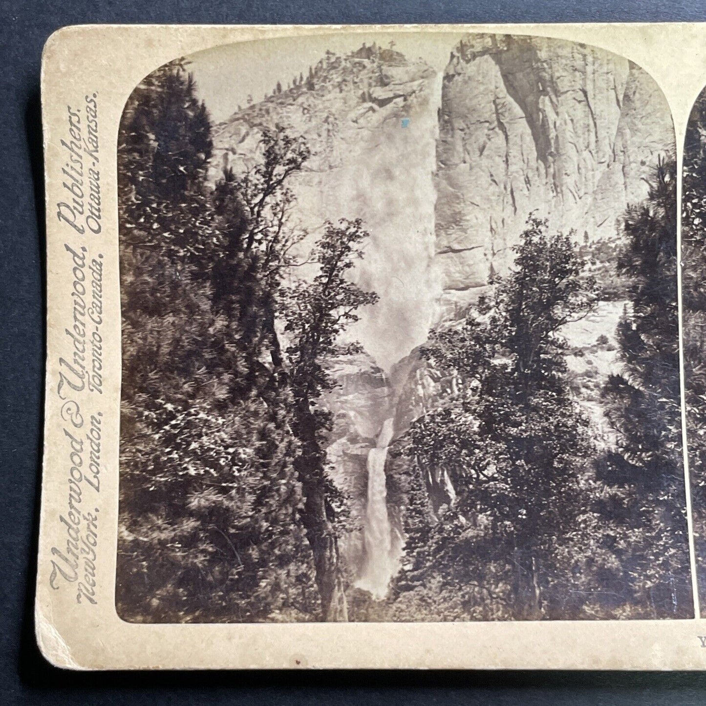 Antique 1902 Yosemite Falls California Stereoview Photo Card P1450