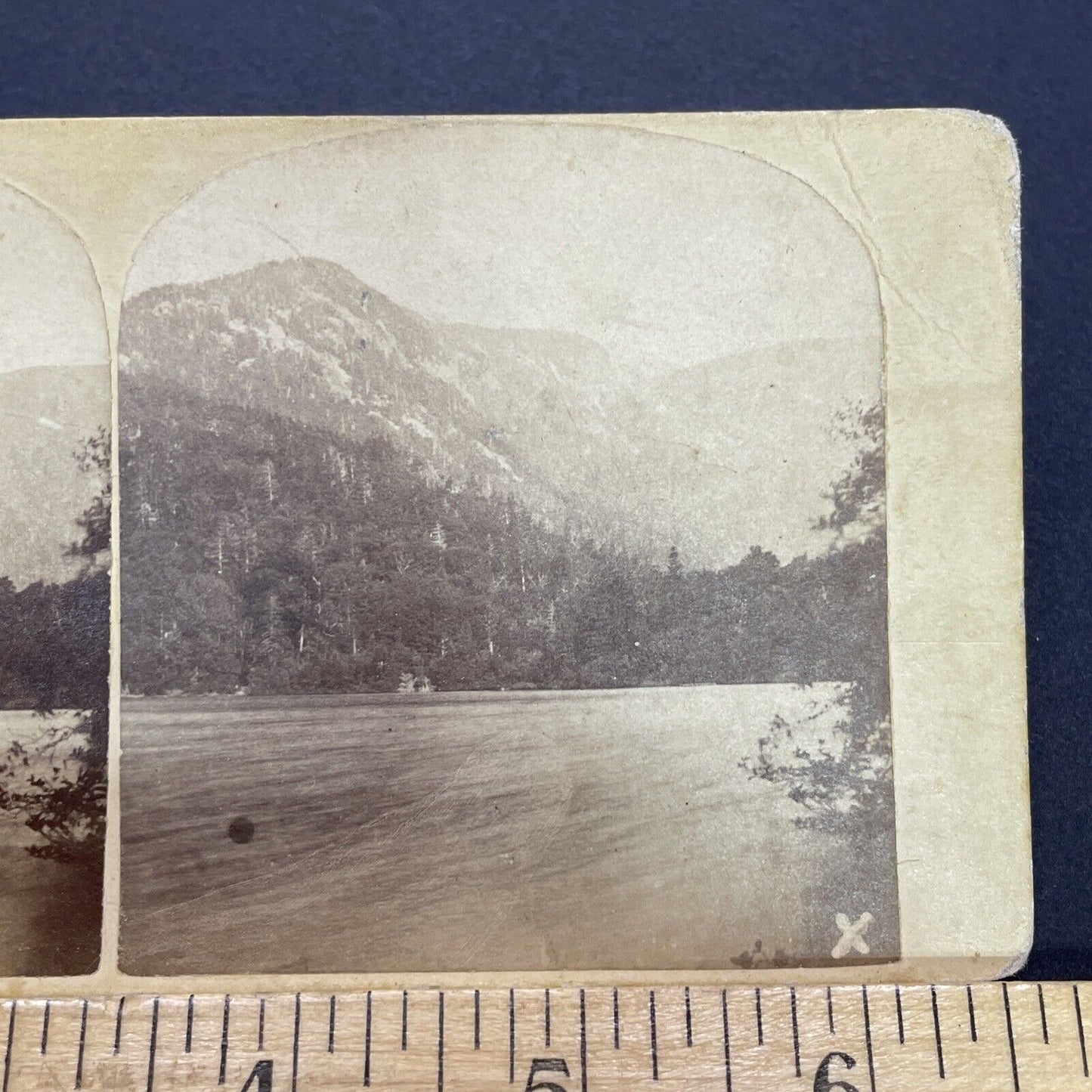 Antique 1870s Echo Lake Conway New Hampshire Stereoview Photo Card V1701