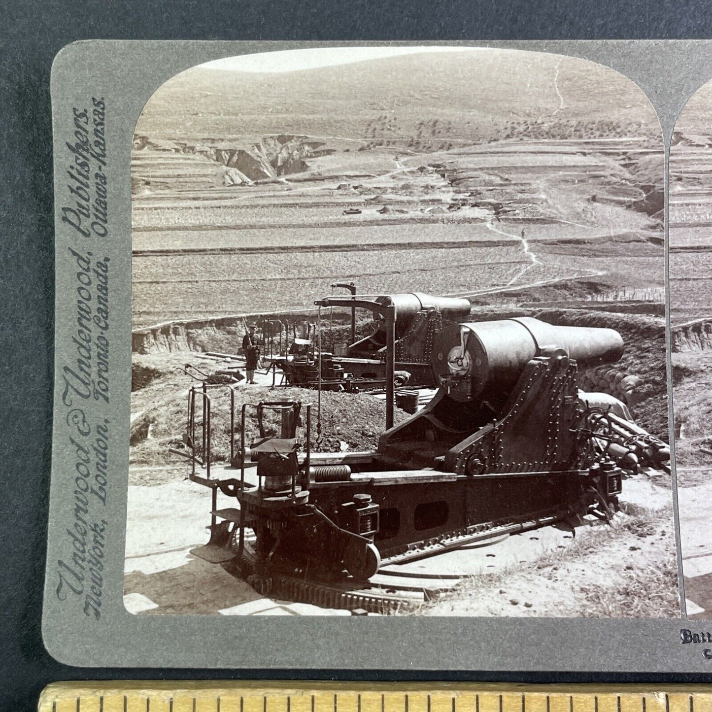 Japanese Heavy Artillery Stereoview Russo-Sino War Antique c1905 X4192