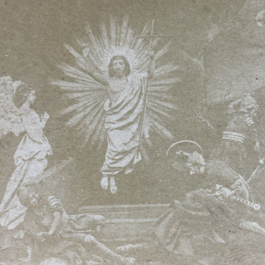 Antique 1870s Jesus Is Resurrected Risen Stereoview Photo Card P3560