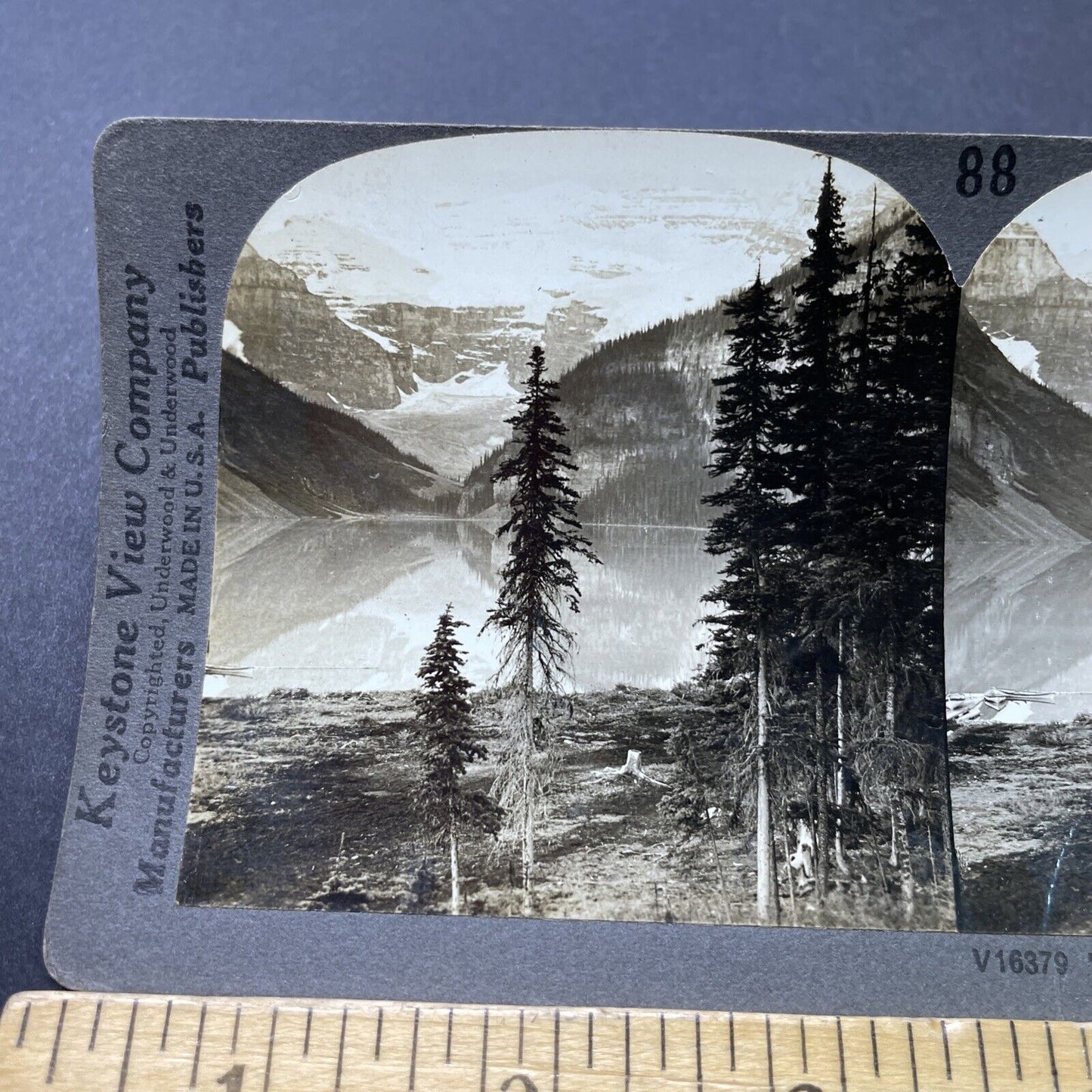 Antique 1910s Lake Louise Alberta Canada Stereoview Photo Card P2759