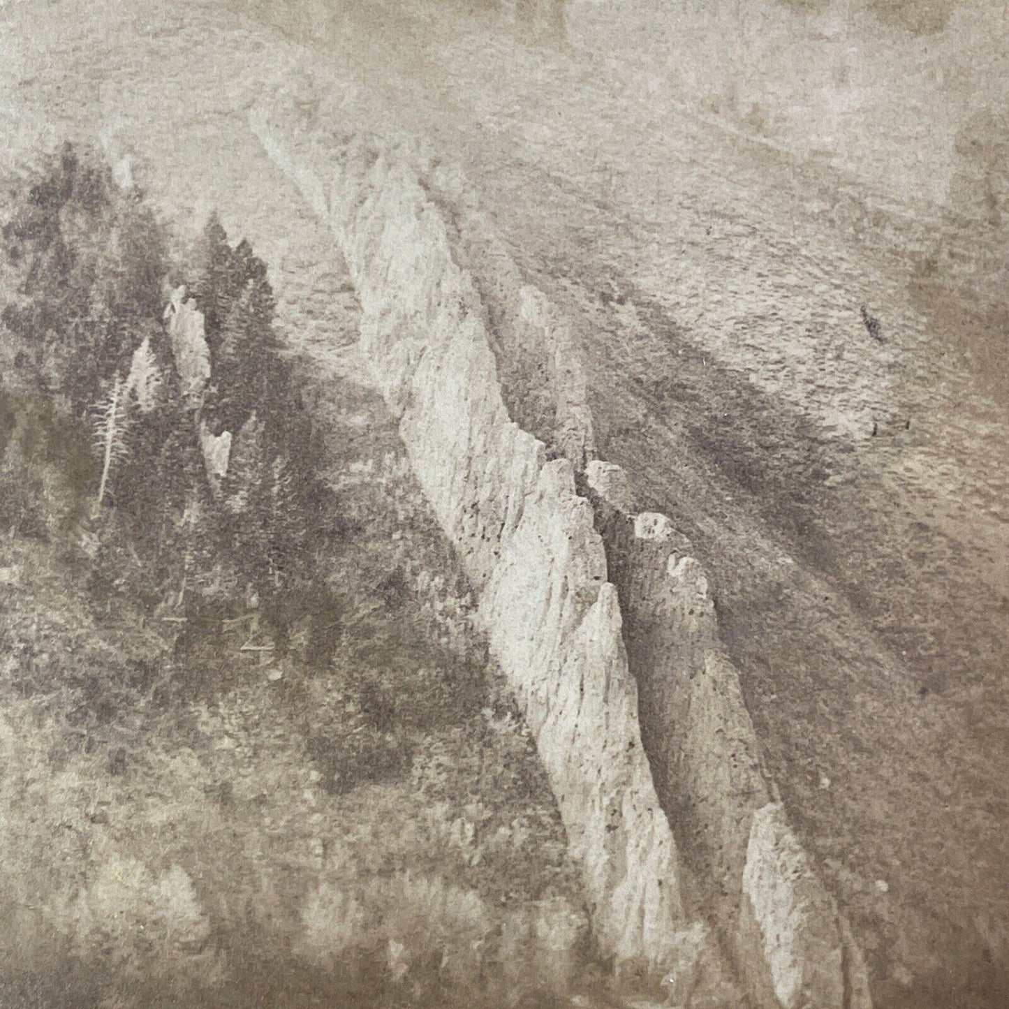 UPRR Devil's Chute Weber Canyon Utah Stereoview Savage Ottinger Antique c1865