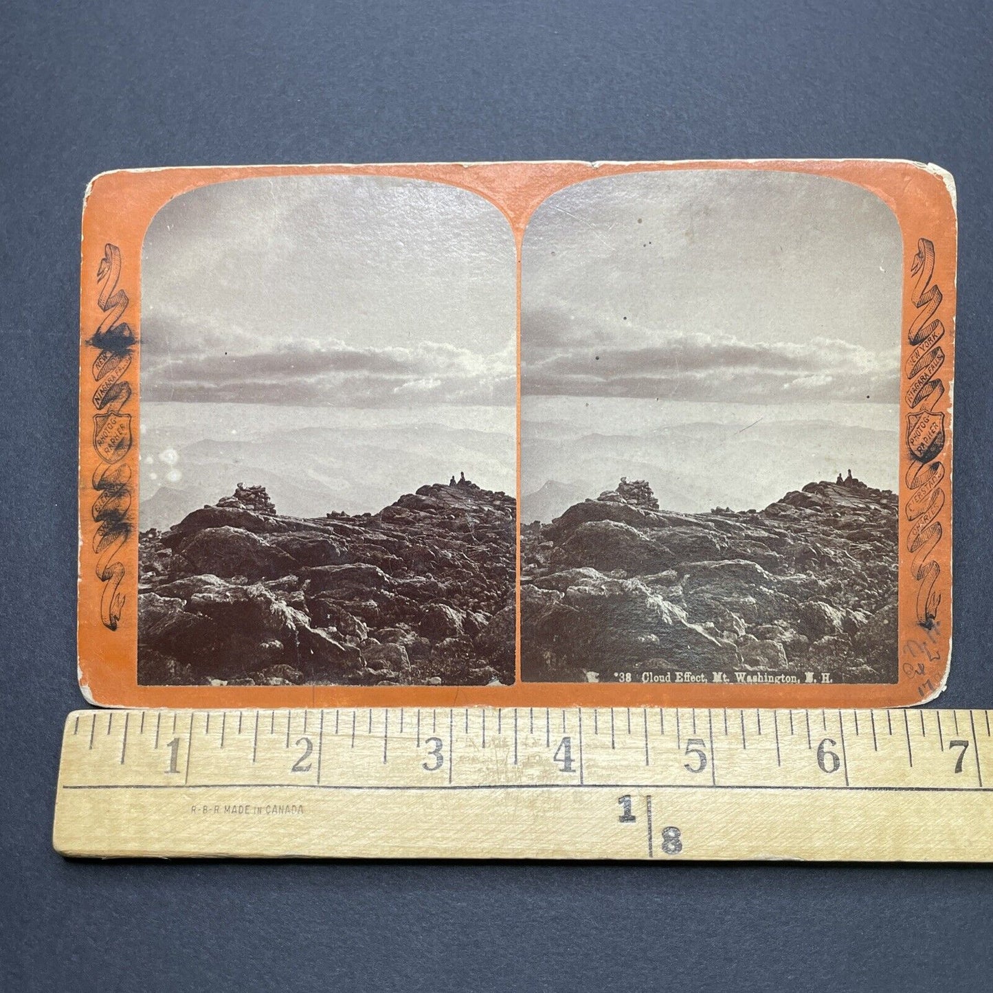 Antique 1874 The Peak Of Mount Washington NH Stereoview Photo Card V1733