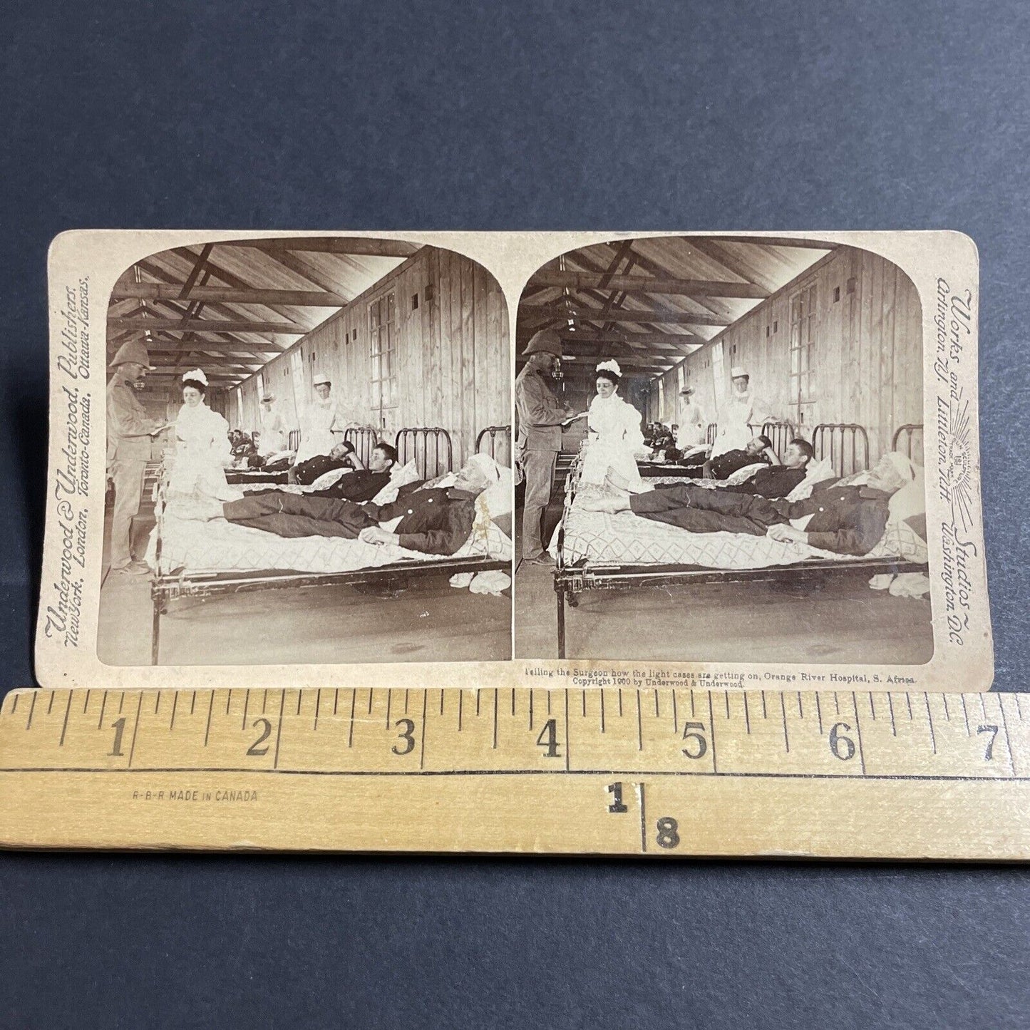 Antique 1900 Injured Boer War Soldiers In Hospital Stereoview Photo Card P5552