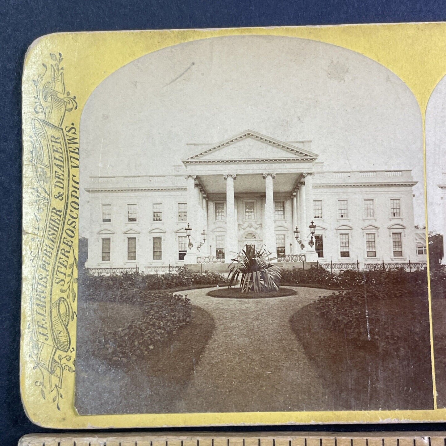 The White House Washington DC Stereoview John F. Jarvis Antique c1870s X3578