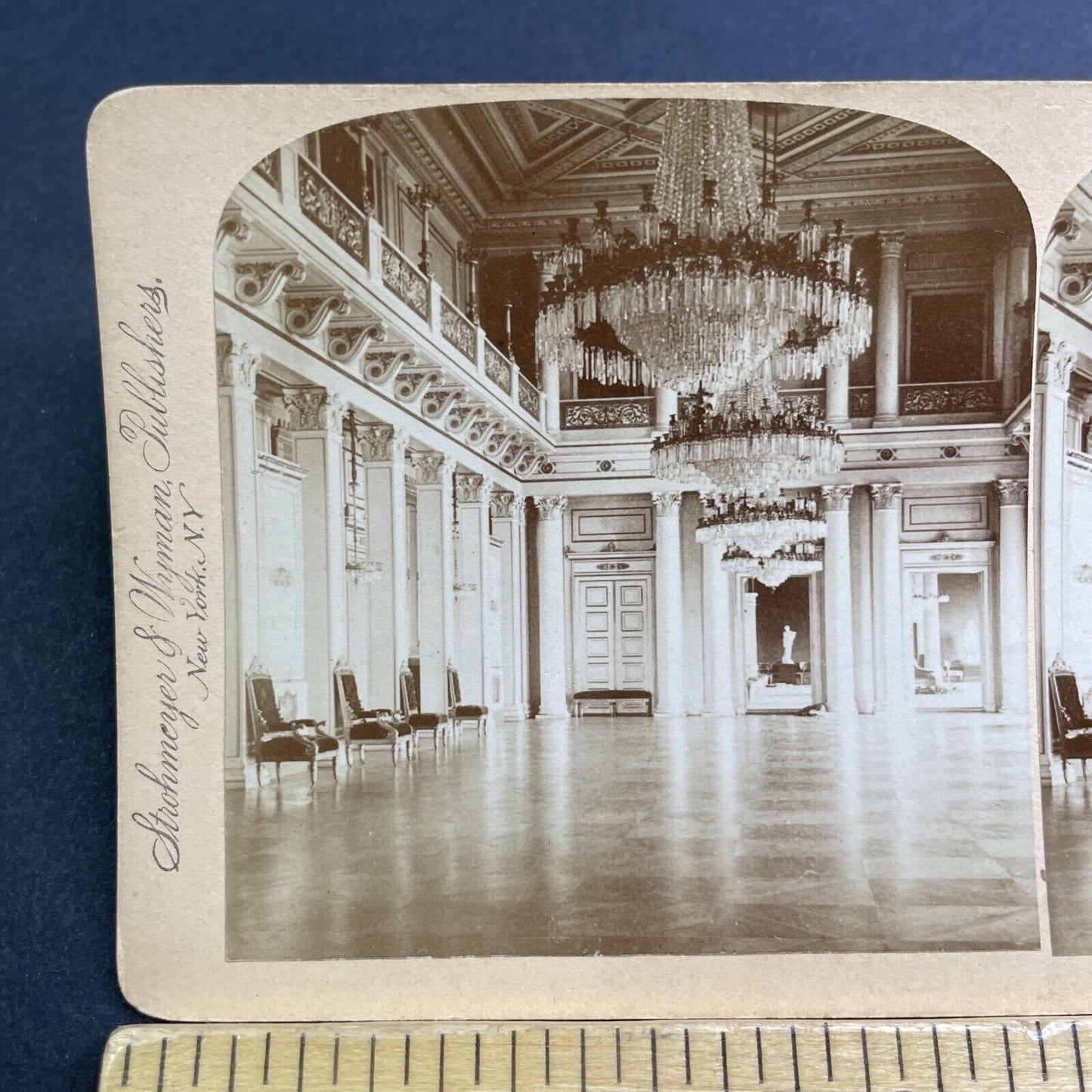 Antique 1897 Royal Palace Oslo Norway Stereoview Photo Card V515