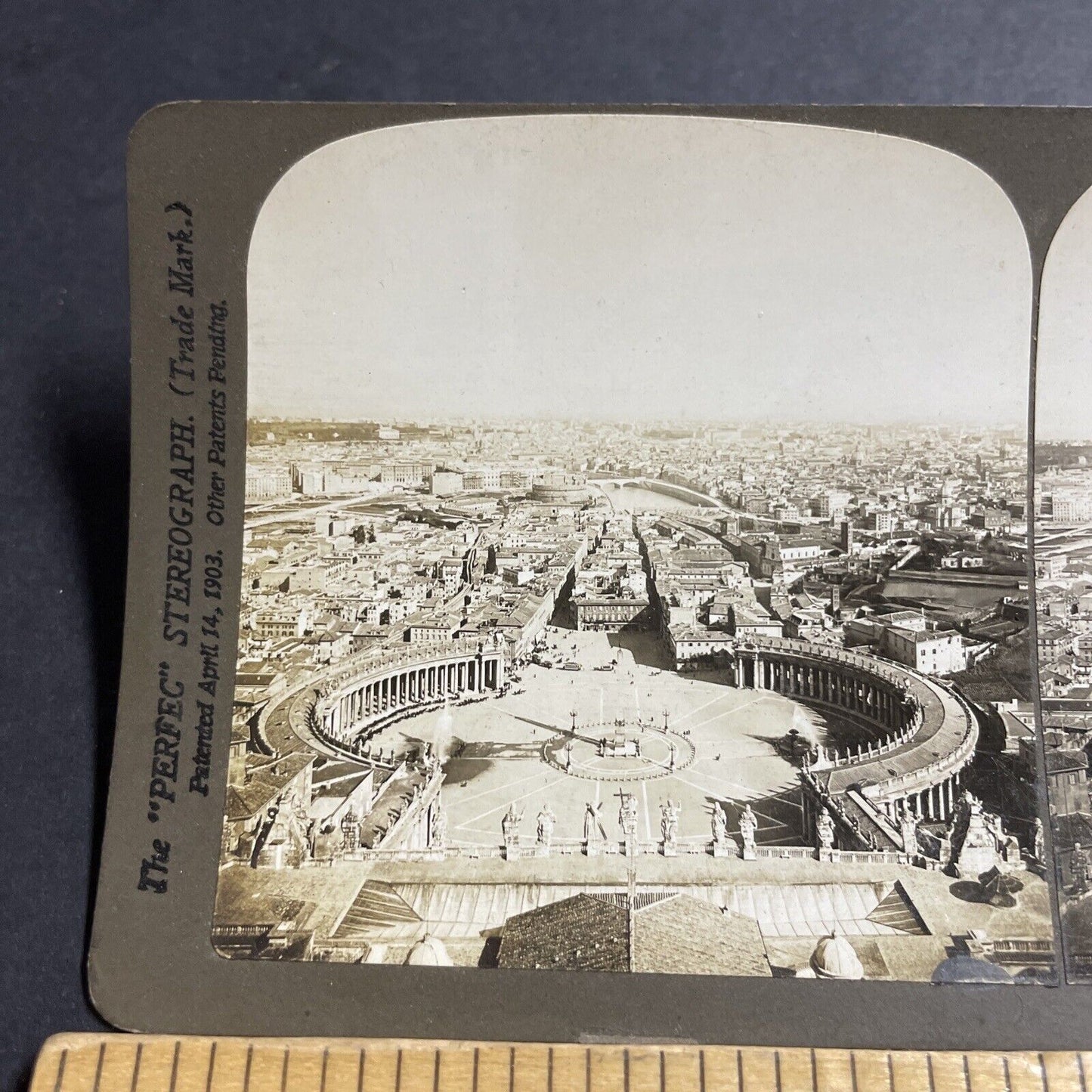 Antique 1901 Man City Street In Rome Italy Stereoview Photo Card P5150