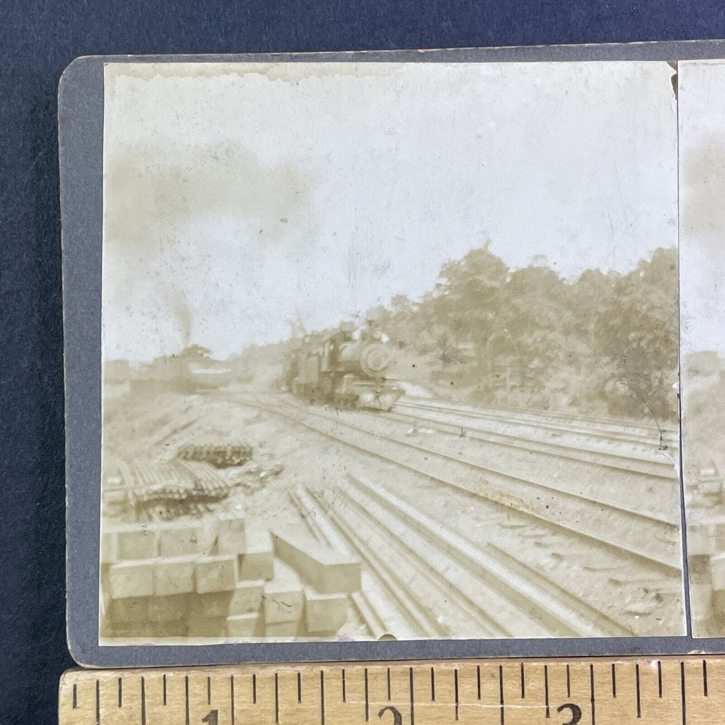 Brush Lake Ohio Coal Train Stereoview Pennsylvania Railroad Antique c1908 X1502