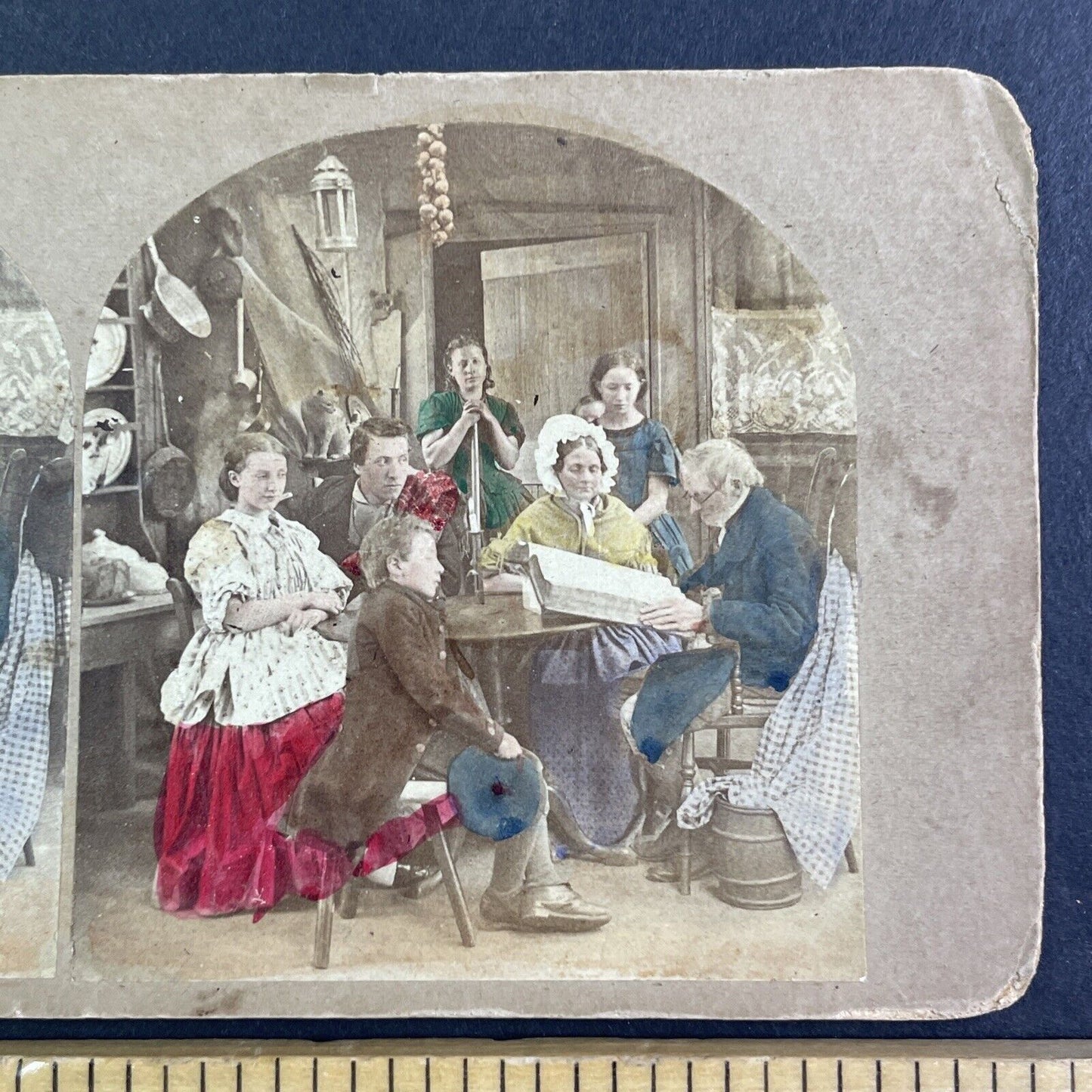 The Cotter's Saturday Night Stereoview Attributed To James Robinson c1859 Y1211