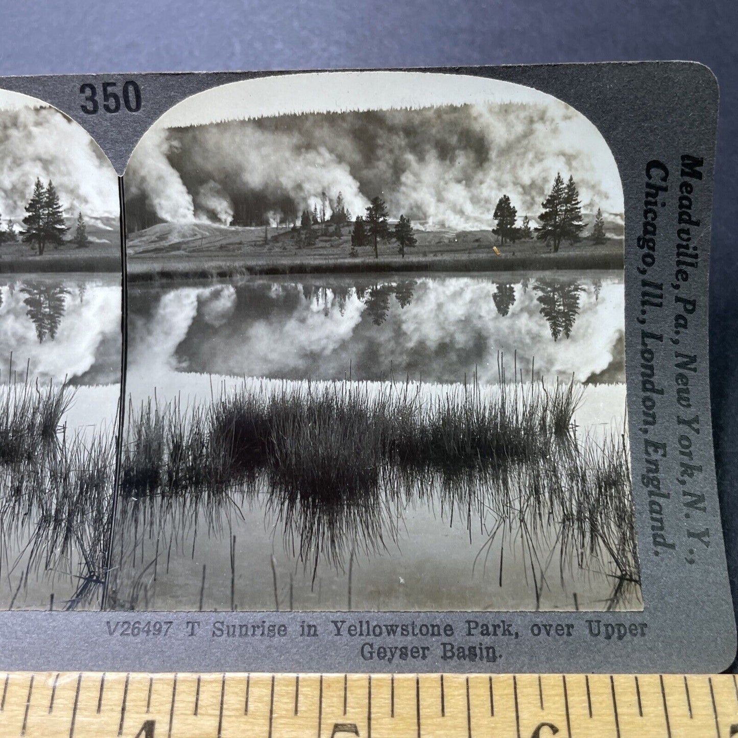 Antique 1910s Hot Springs Geysers Yellowstone Park Stereoview Photo Card P3172