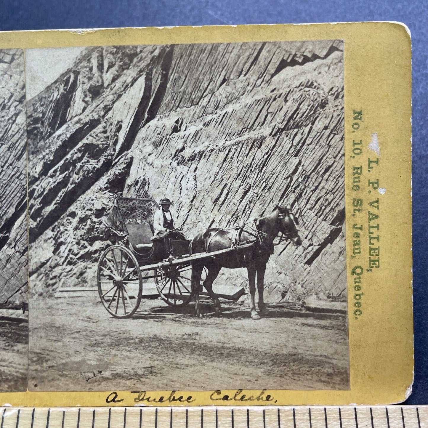 Antique 1860 Cliffs Bluffs Of Quebec City Canada Stereoview Photo Card V3428