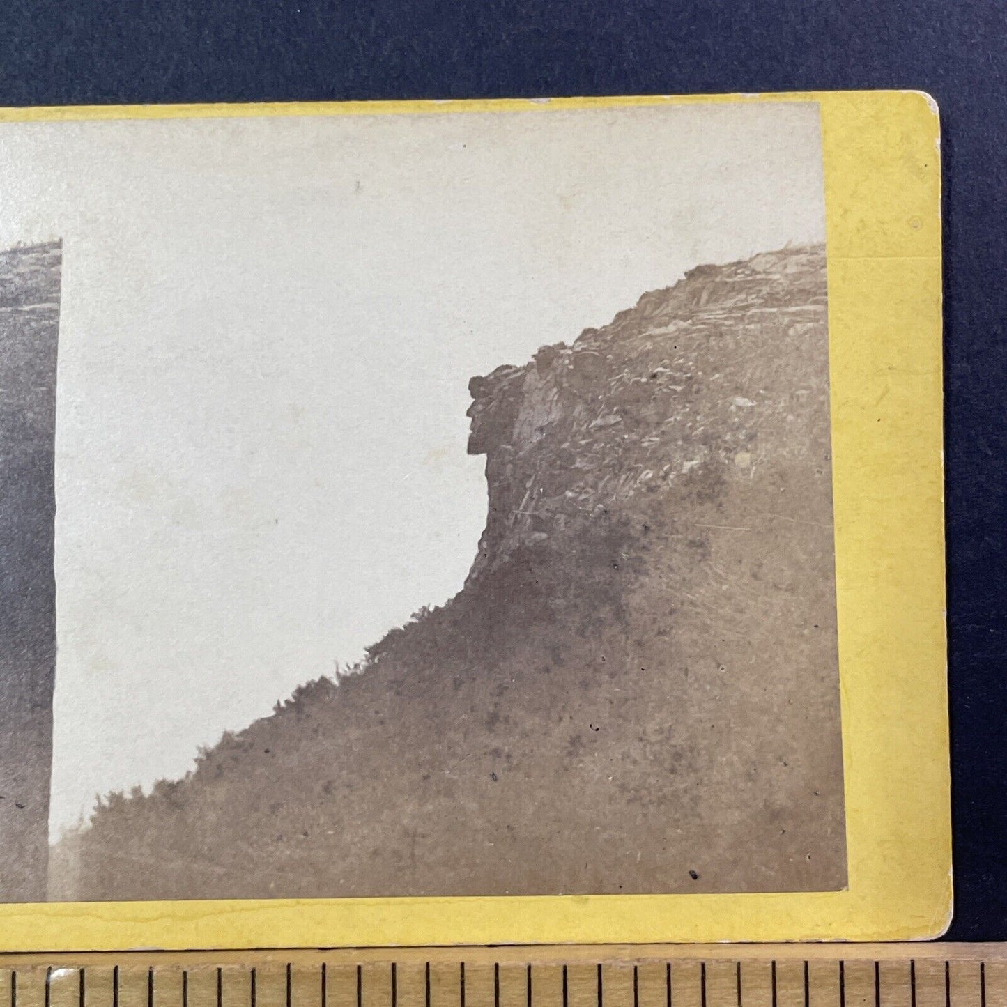 Old Man Of The Mountain NH Stereoview Photo Edward Bierstadt Antique c1867 X948