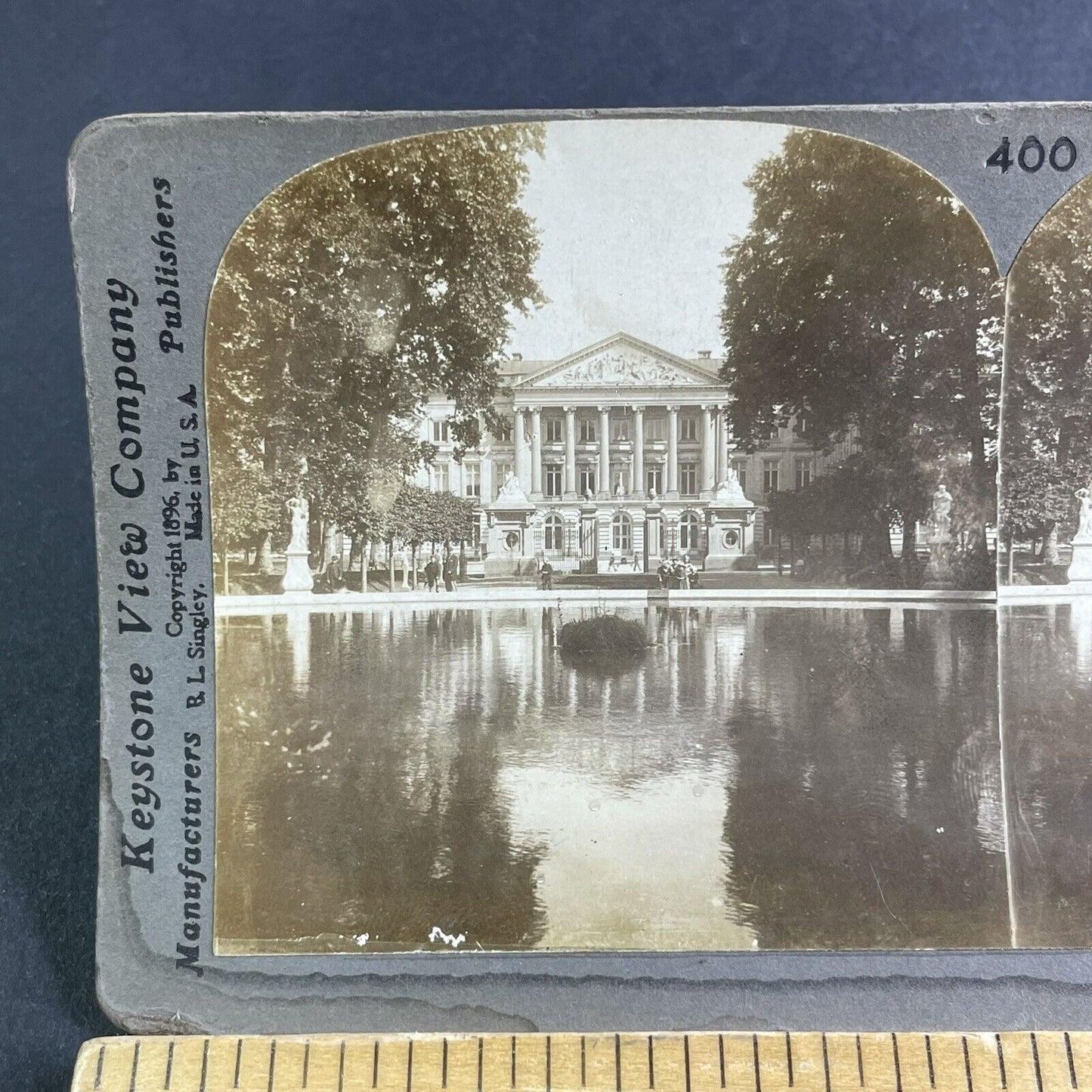 Antique 1896 The Royal Palace Brussels Belgium Stereoview Photo Card P2238