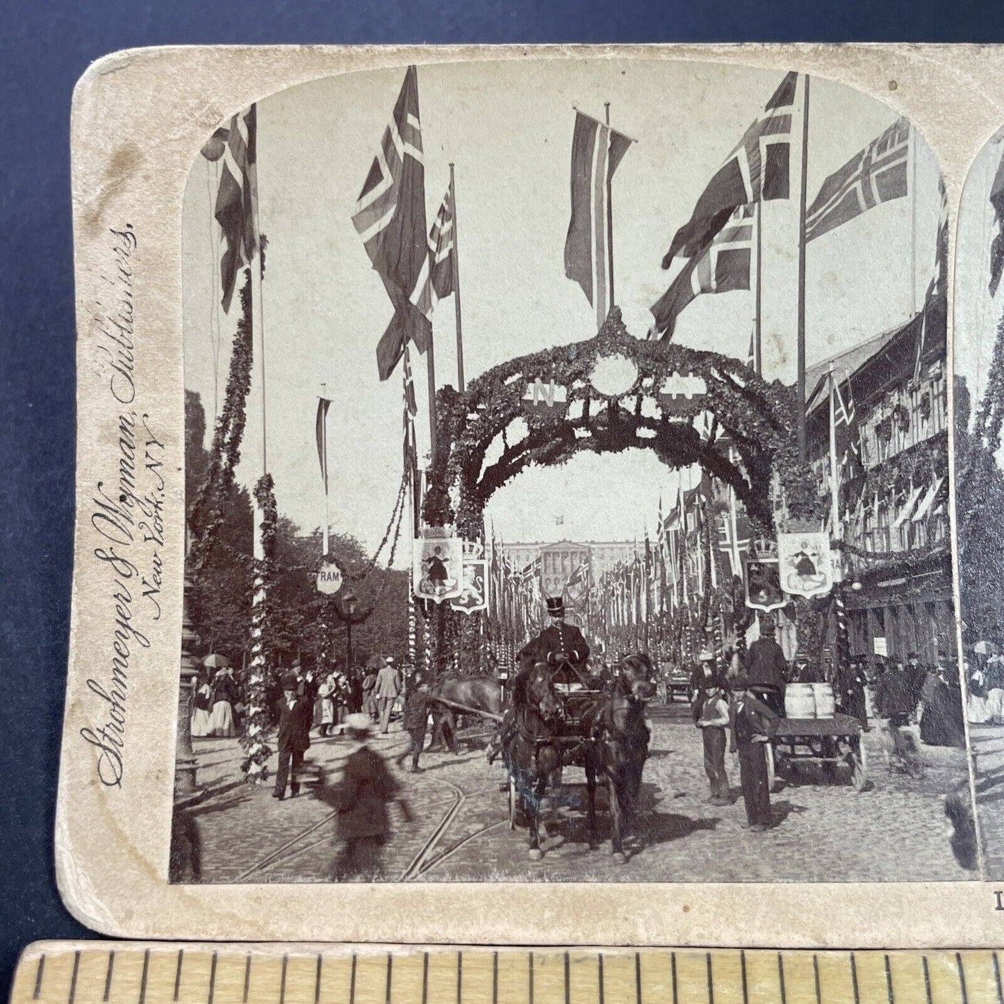 Antique 1897 Dr. Nansen Memorial Oslo Norway Stereoview Photo Card P3857