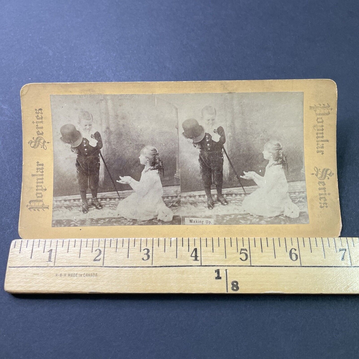 Antique 1880s Young Boy In A Bowler Hat Stereoview Photo Card P2876